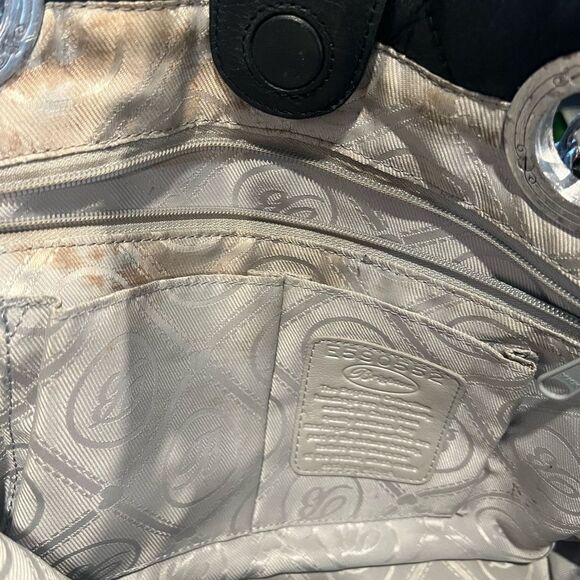 Brighton Black Leather Quilted hand shoulder Bag - Picture 11 of 13